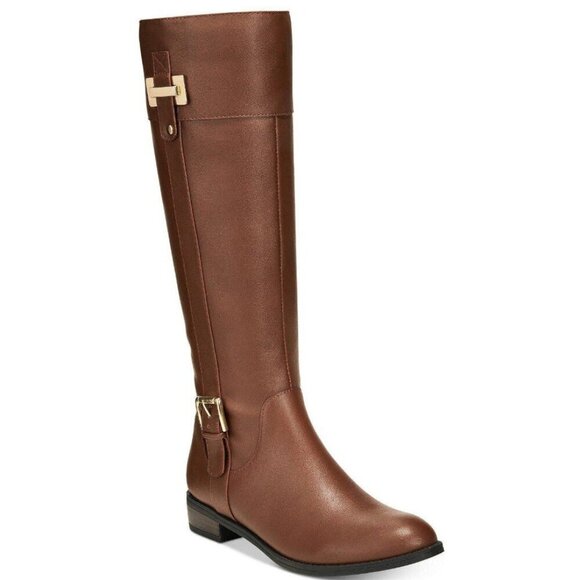 Karen Scott Womens Deliee 2 Zipper Round Toe Riding Boots - Picture 1 of 4